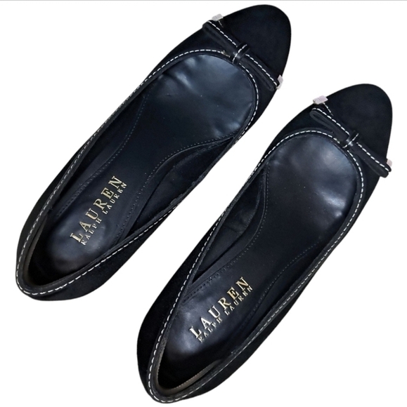 Lauren Ralph Lauren Bernee Black Suede Wedge – Size 10B - Picture 5 of 16